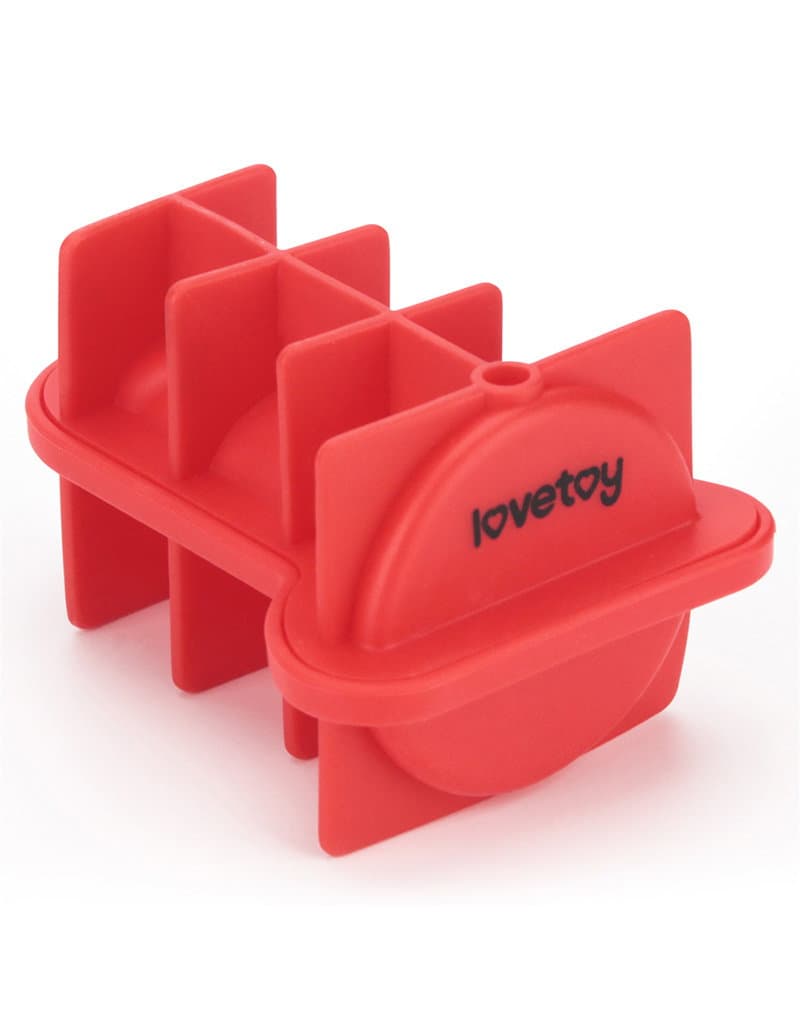 LoveToy - Mace Siliconen IJsblokjesvorm - Mini Penis - Rood 1