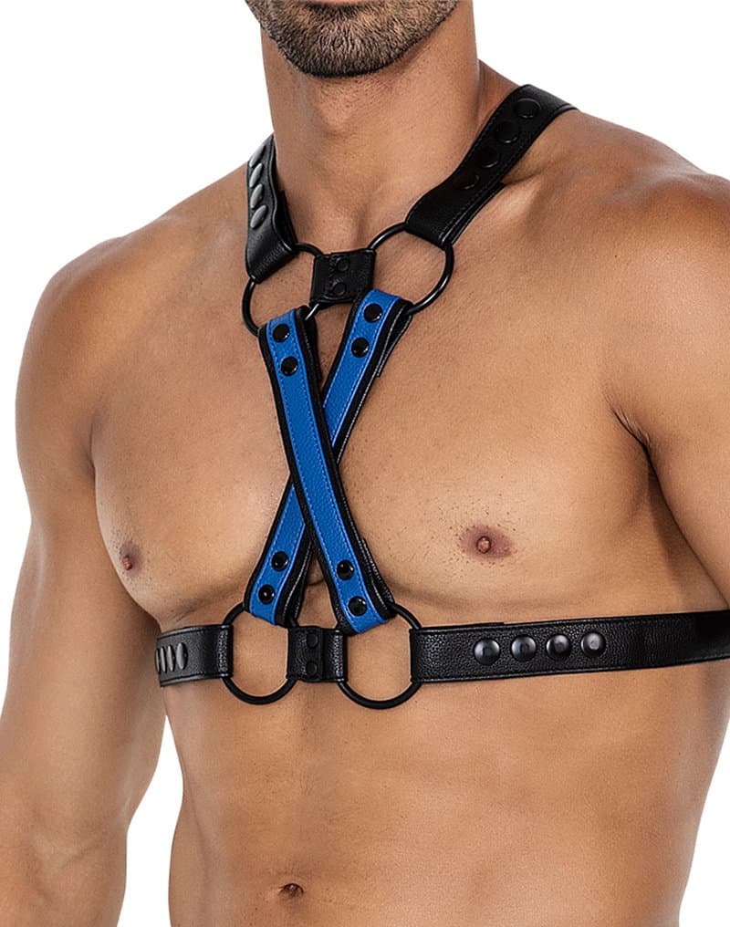 H4RNESS by C4M - 4WAY Harnas - Stralend Blauw 7