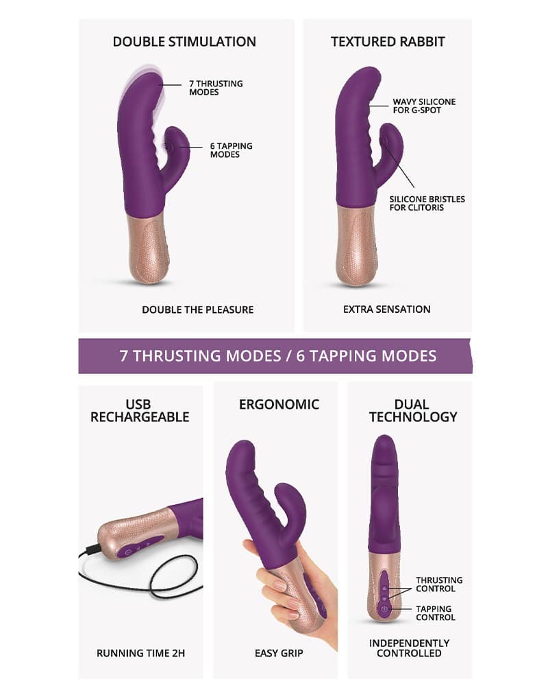 Love to Love - Sassy Bunny - Rabbit Vibrator - Paars 8