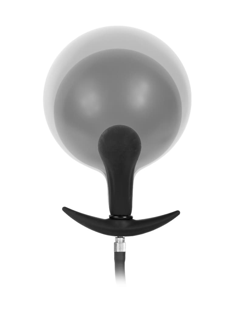 Rimba Latex Play - Opblaasbare Anaalplug met Pomp - Zwart 3