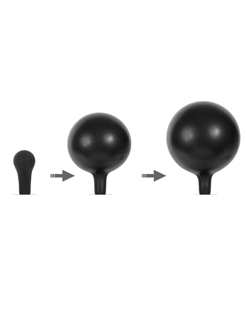 Rimba Latex Play - Opblaasbare Anaalplug met Pomp - Zwart 4