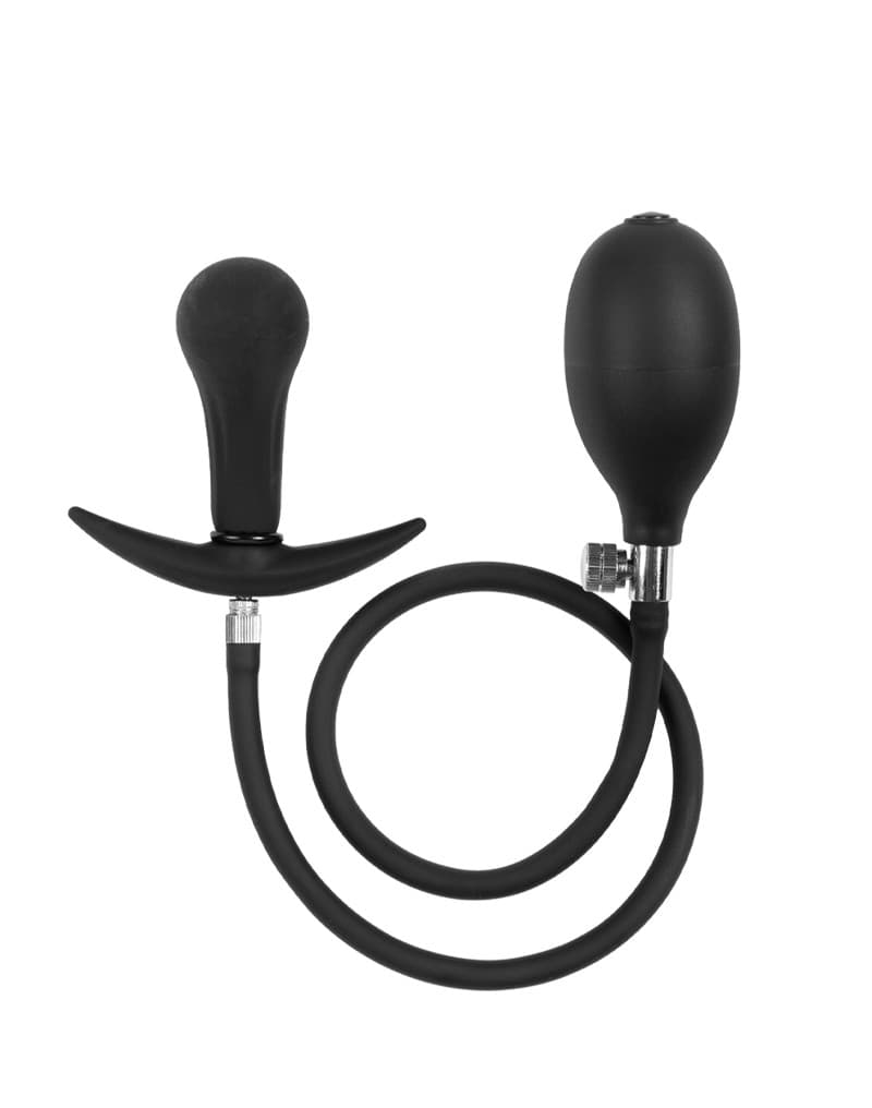 Rimba Latex Play - Opblaasbare Anaalplug met Pomp - Zwart 1