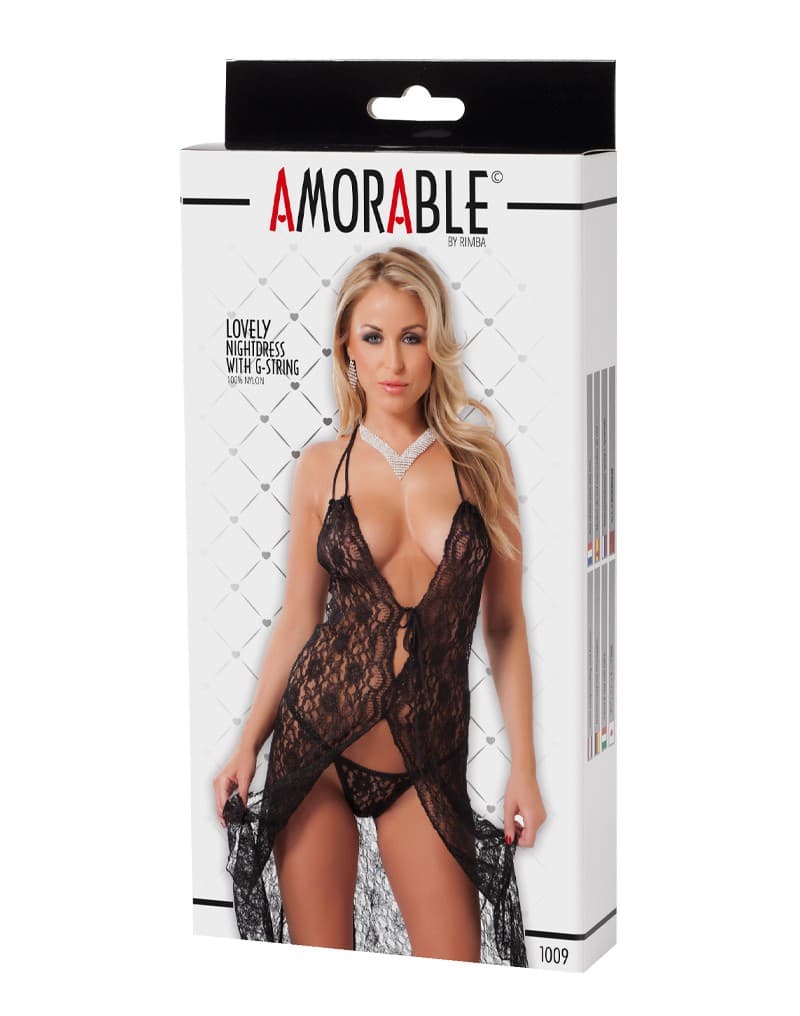 Amorable by Rimba - Negligee met String - Zwart 2