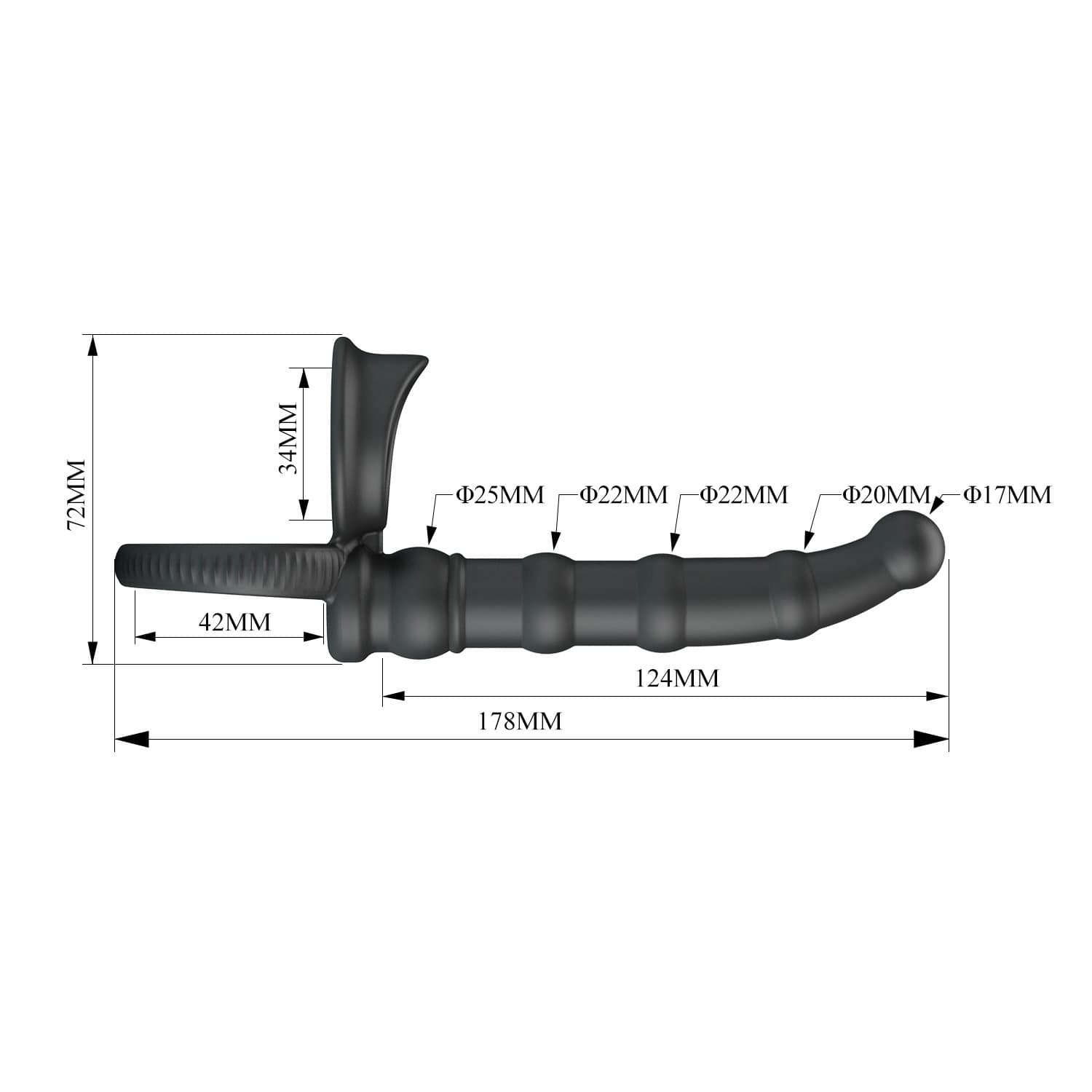 PL - Tatum - Anale vibrator met penisring - Zwart 8