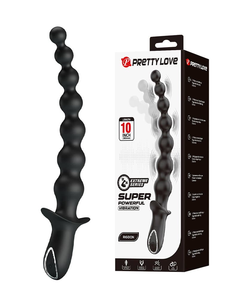 PL - Rigdon - Anale kralen vibratorplug - Zwart
