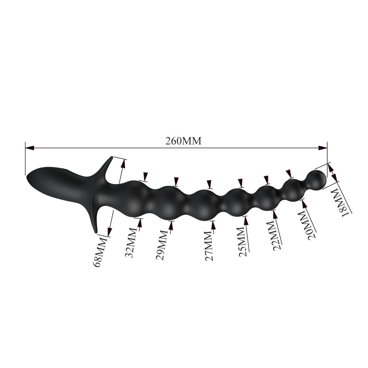 PL - Rigdon - Anale kralen vibratorplug - Zwart 7