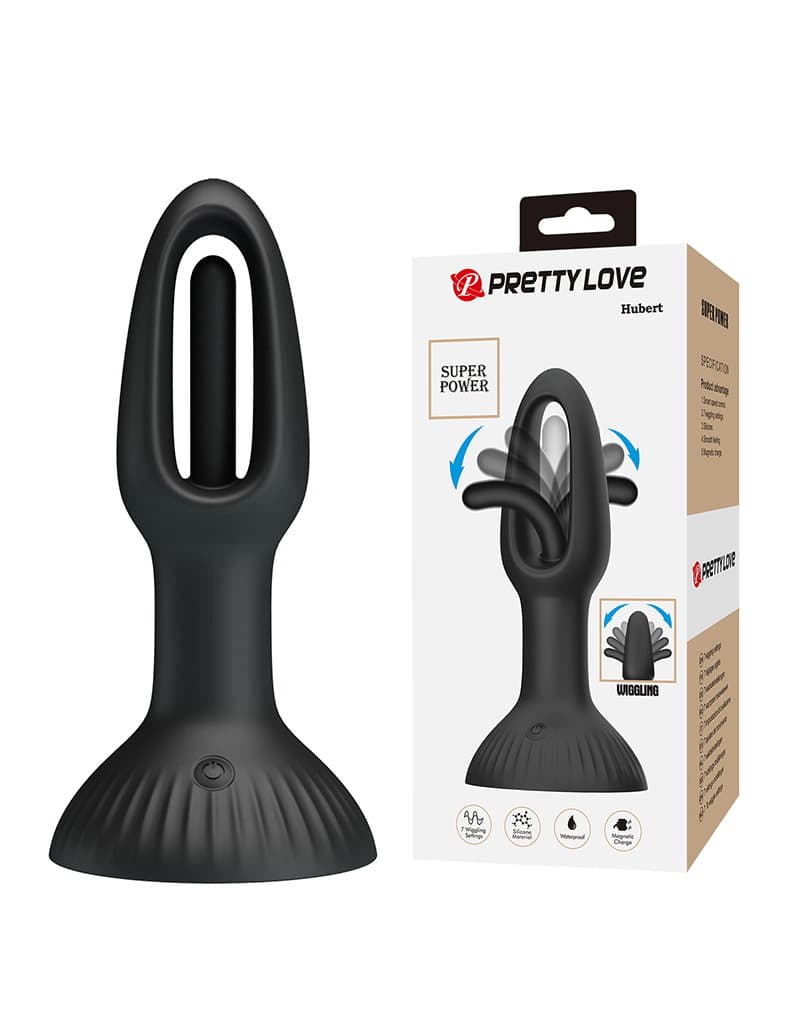PL - Hubert - Anale wiggling vibrator - Zwart