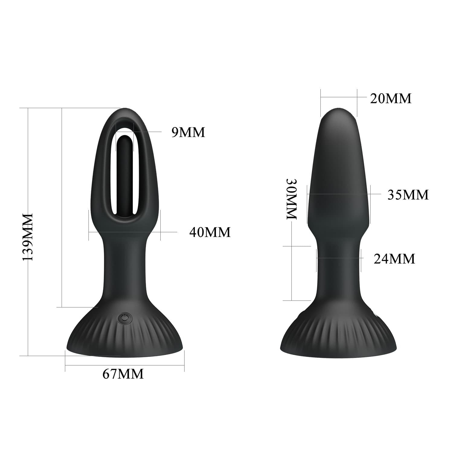 PL - Hubert - Anale wiggling vibrator - Zwart 7