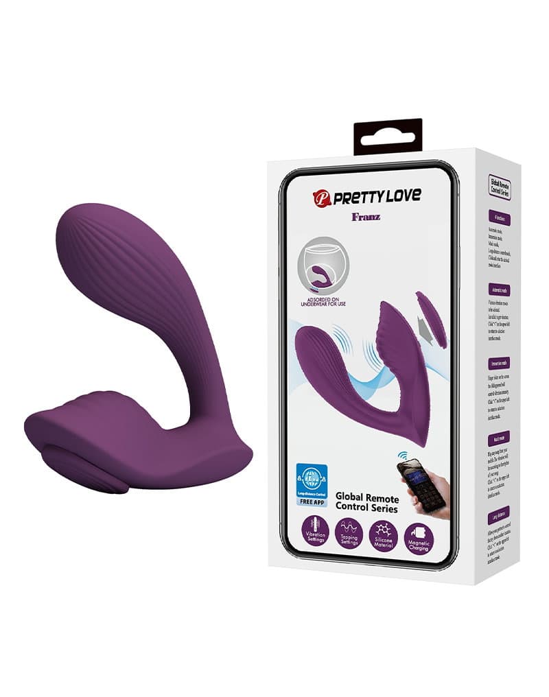PL - Franz - Draagbare vibrator (app-gestuurd) - Bordeauxrood