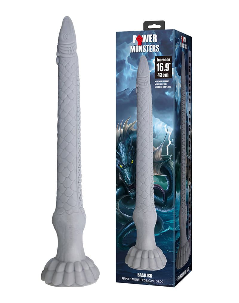 Power Monsters - Basilisk - Taps toelopende dildo - Mix Color