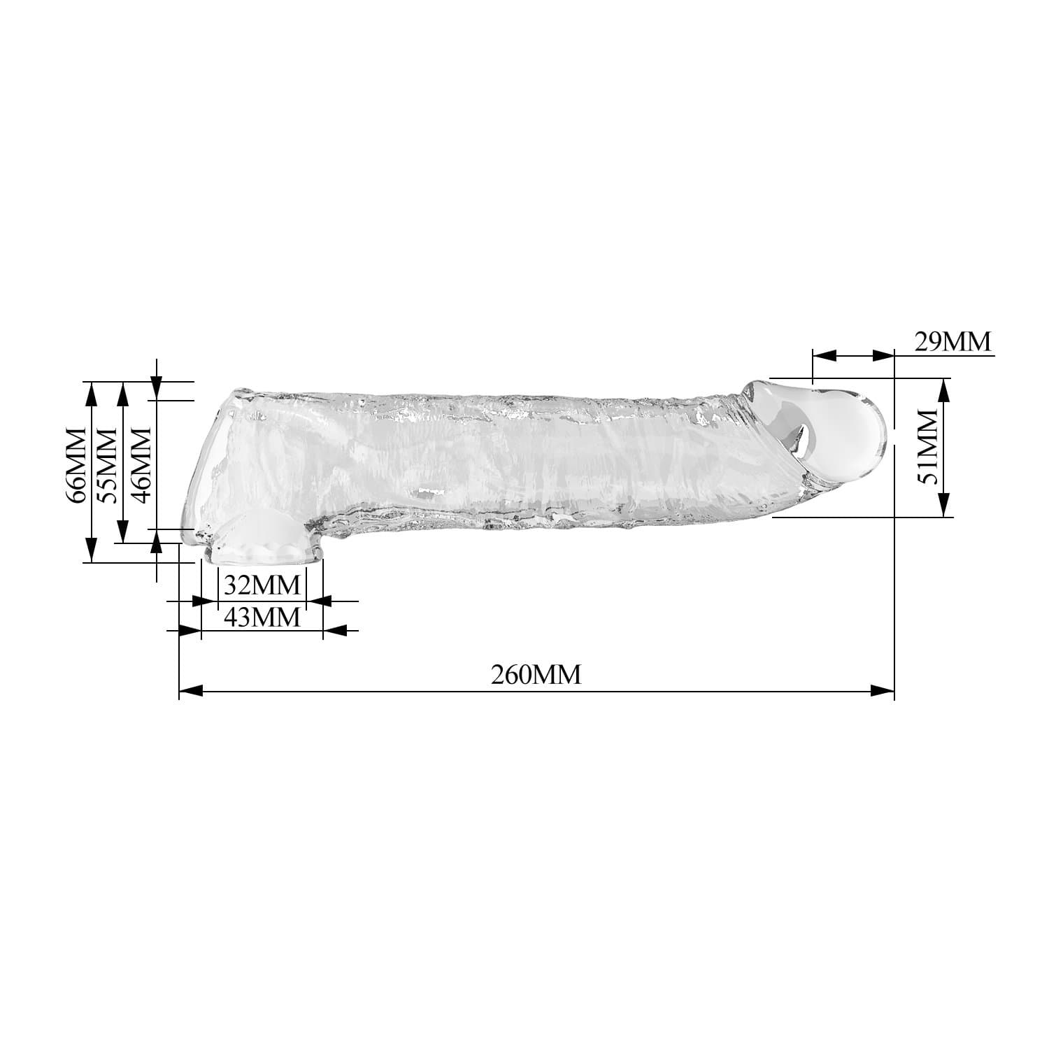 PL - Verlengstuk voor penis - 26 cm - Transparant 8
