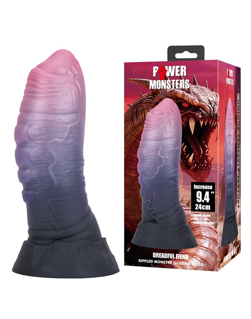 Power Monsters - Dreadful Fiend - Rippled Monster Dildo - 24 cm - Mix Color