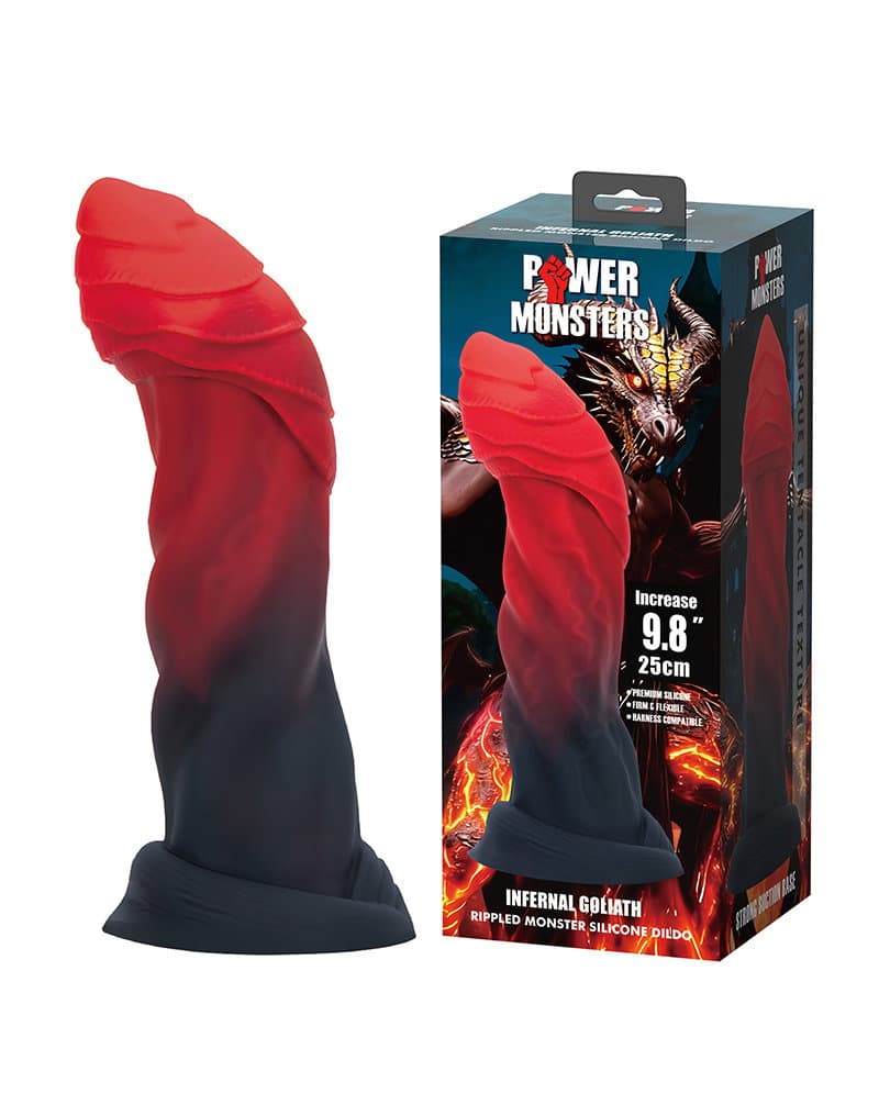 Power Monsters - Infernal Goliath - Rippled Monster Dildo - 25 cm - Mix Color