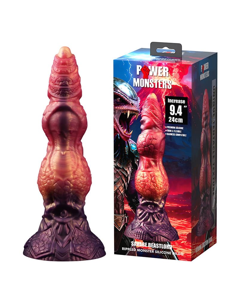 Power Monsters - Savage BeastLord - Rippled Monster Dildo - 24 cm - Mix Color