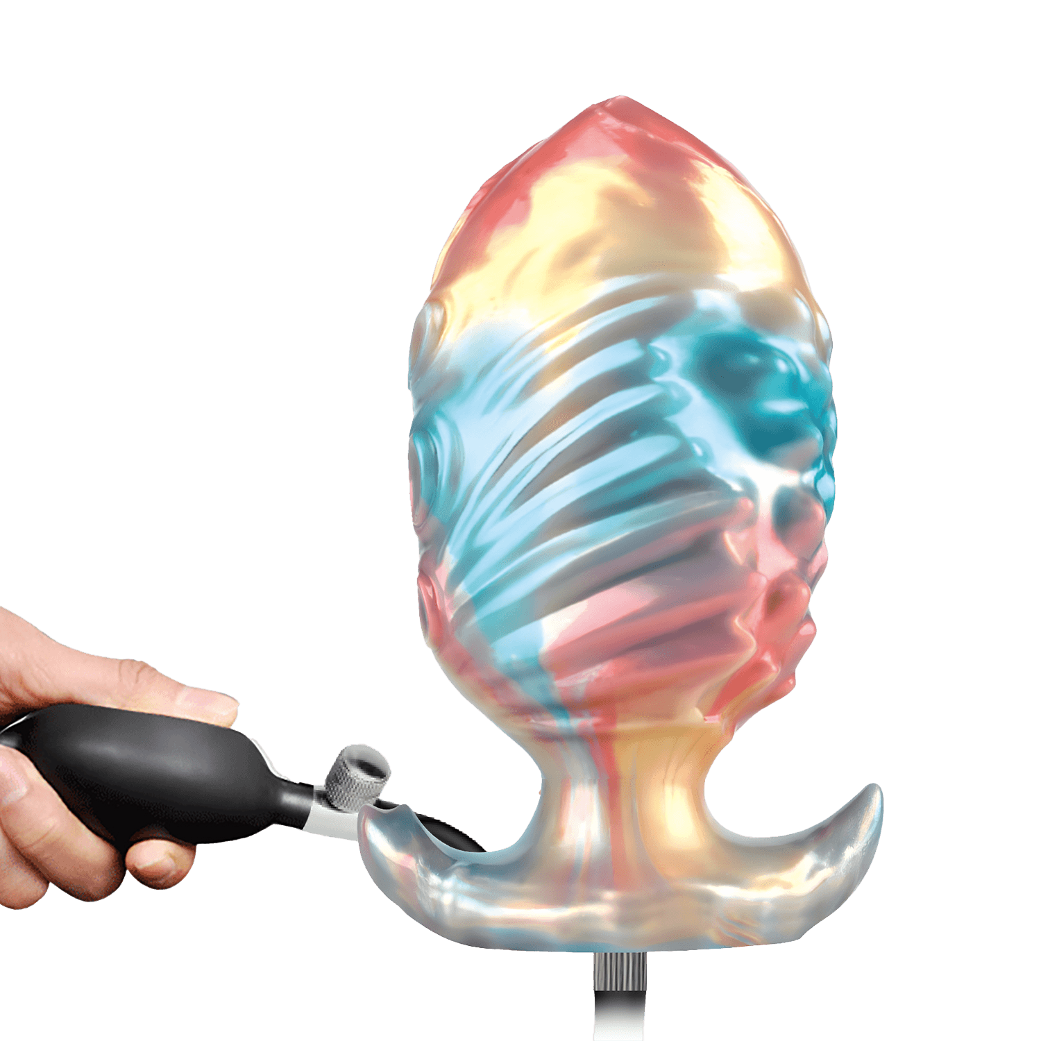 Power Monsters - Ebon Leviathan - Opblaasbare anale plug - 18 cm - Mixkleur 6