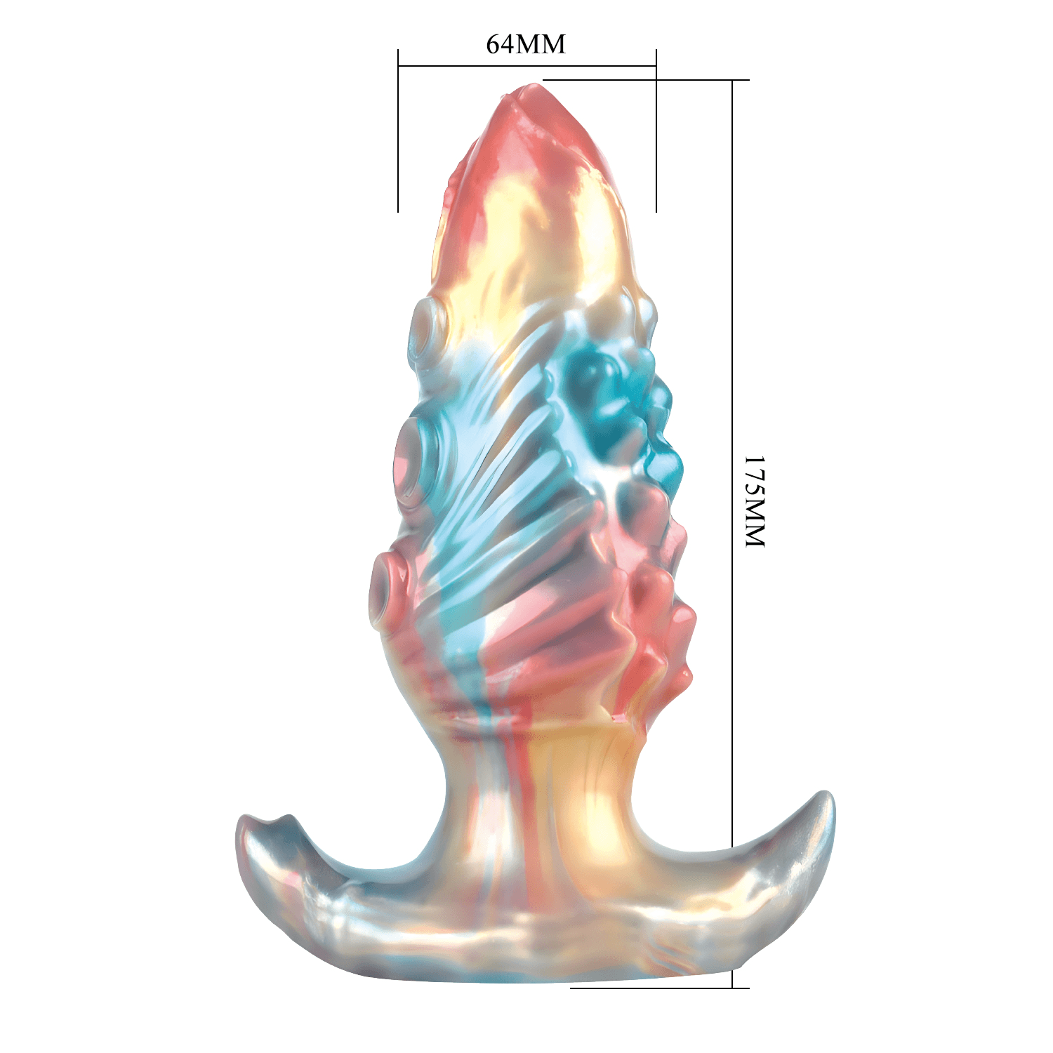 Power Monsters - Ebon Leviathan - Opblaasbare anale plug - 18 cm - Mixkleur 8