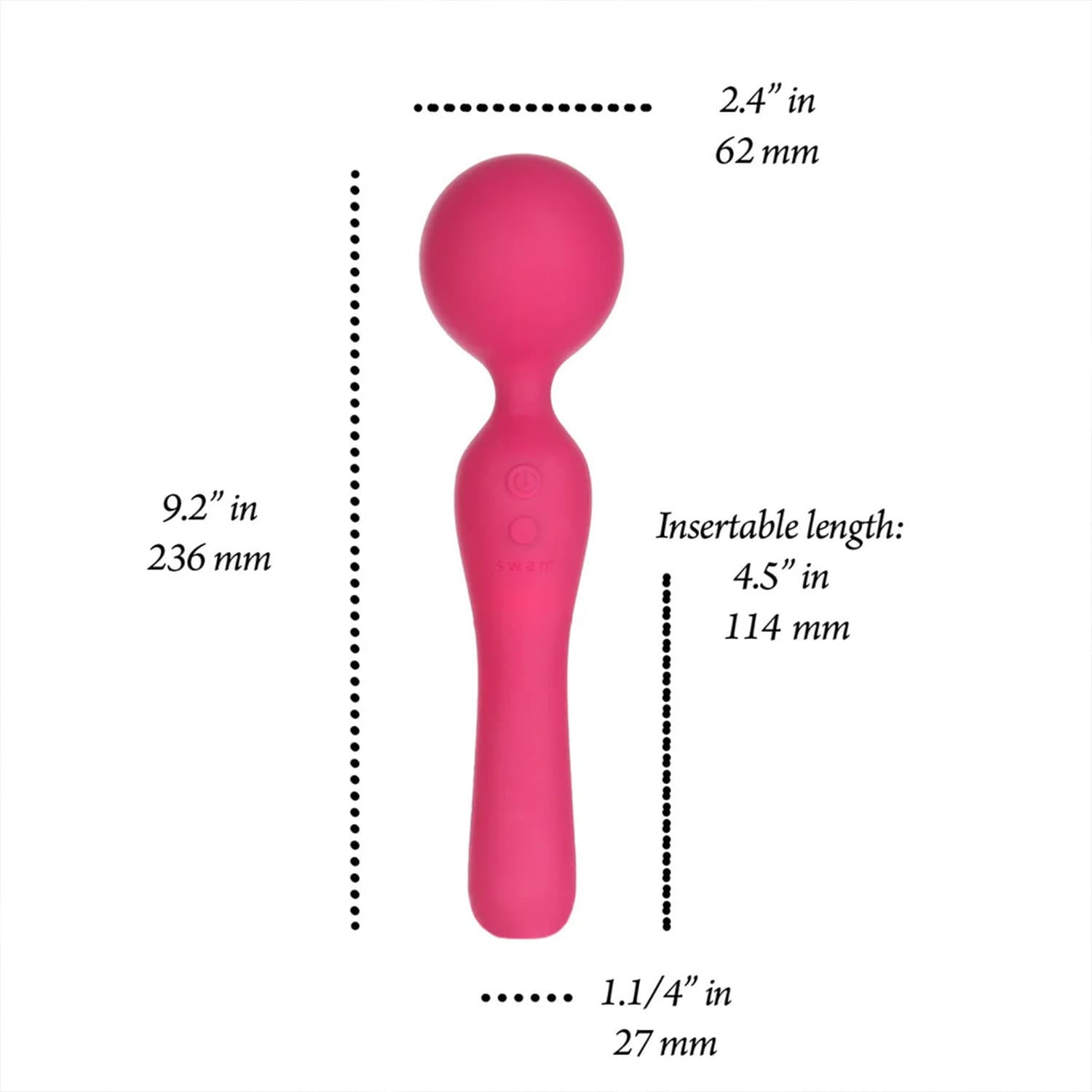Swan - Sceptre - Dual-Use Wand Massager - Roze 9