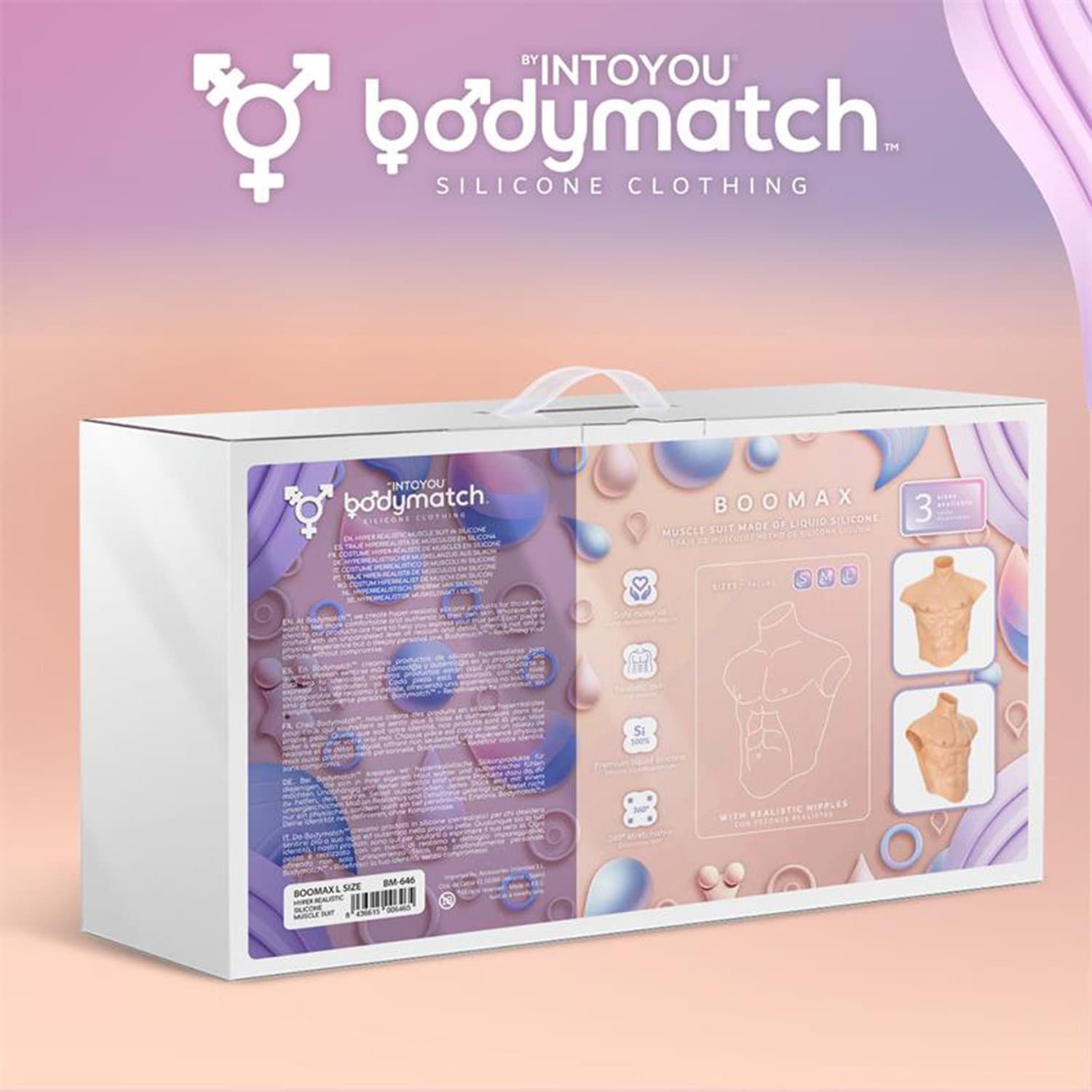 BODYMATCH - Boomax - Hyperrealistisch siliconen spierpak - Maat L - Huidskleur 5