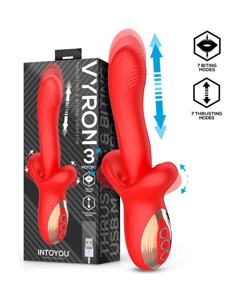 IY - Vyron - Thrusting & Biting Vibrator - Rood