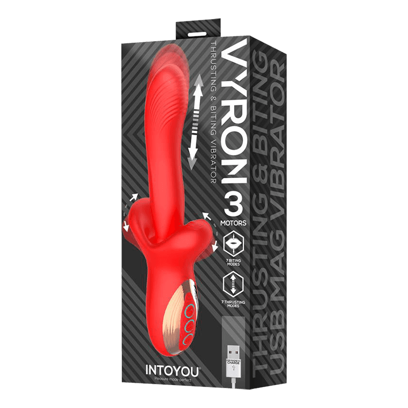 IY - Vyron - Thrusting & Biting Vibrator - Rood 8