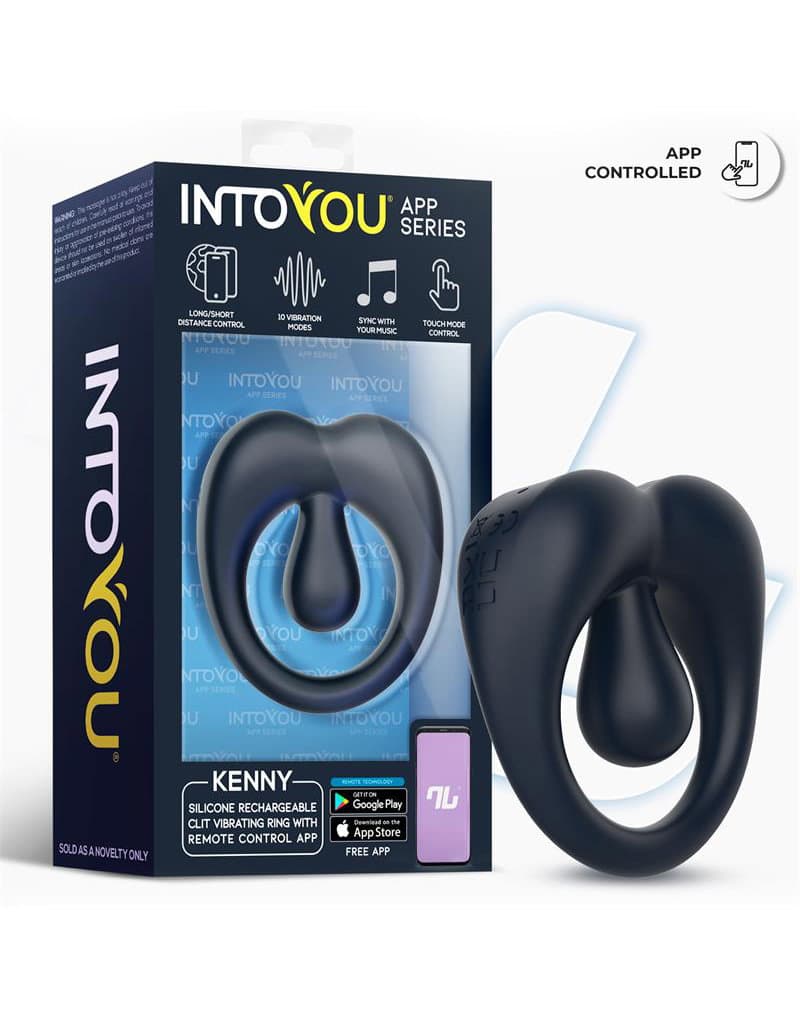 IY - Kenny - Penisring met clitorisstimulator en app-bediening - Night Blue