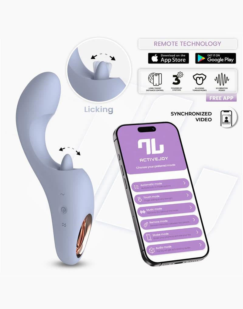 IY - Licky - Likkende tongvibrator met app-bediening - Lichtblauw