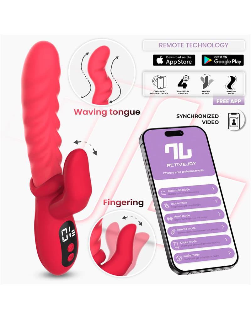IY - Tingly - Vibrator en vinger met app-bediening - Rood