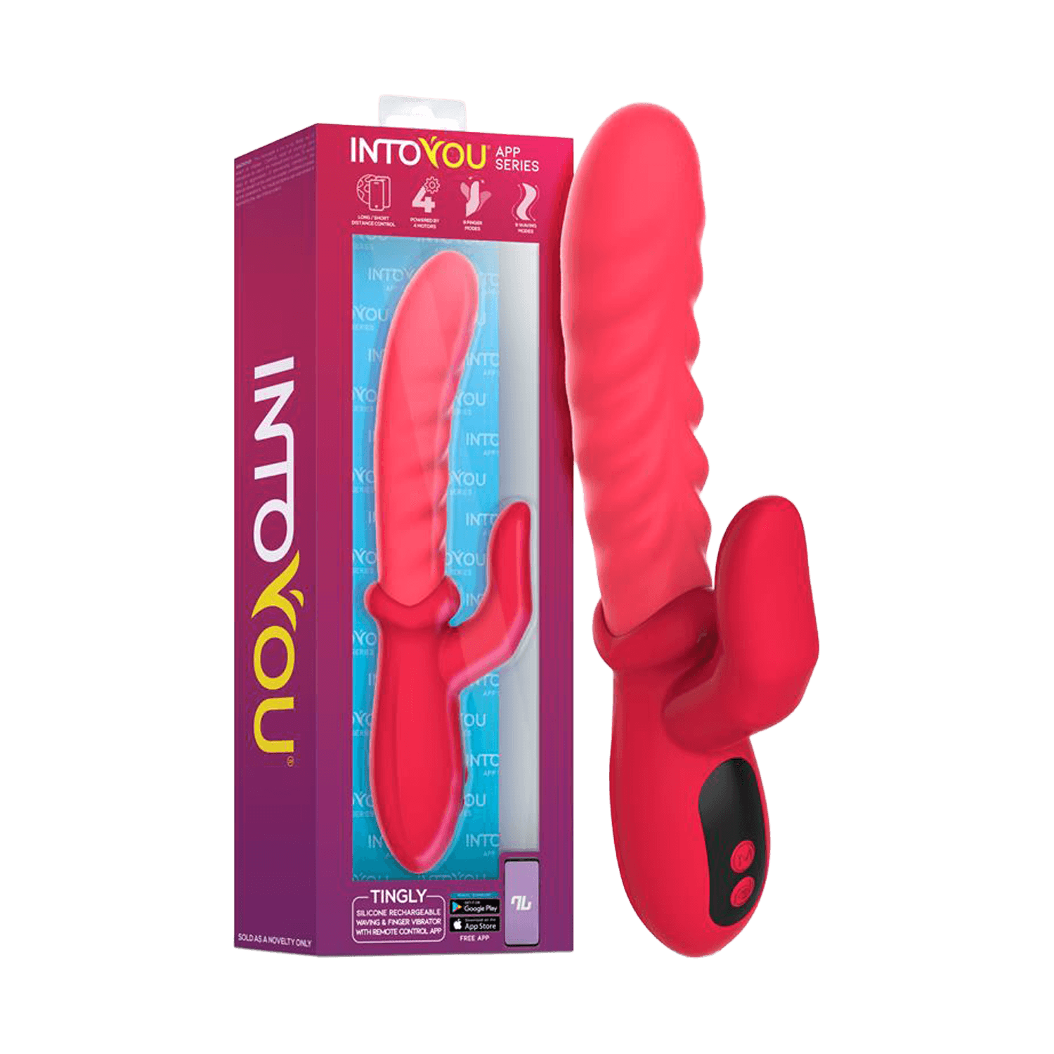 IY - Tingly - Vibrator en vinger met app-bediening - Rood 3