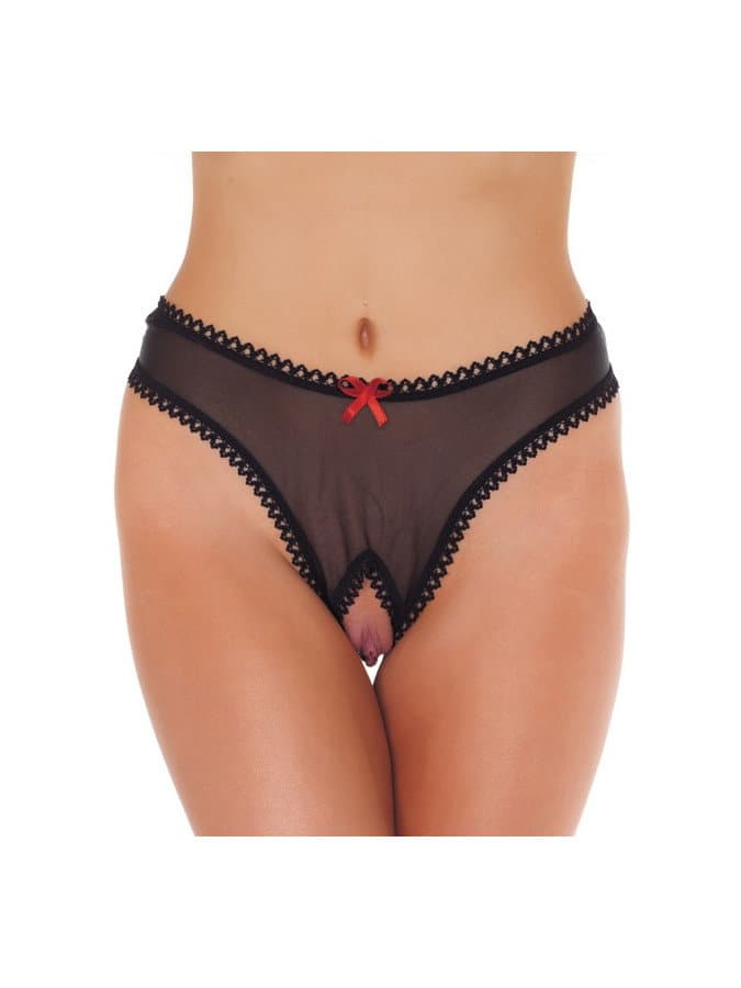 Amorable by Rimba - Open String - One Size - Zwart (art. 1200)