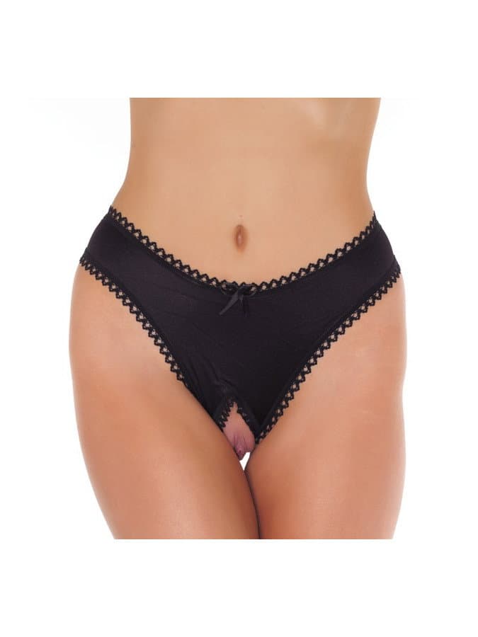 Amorable by Rimba - Open String - One Size - Zwart (art. 1203)