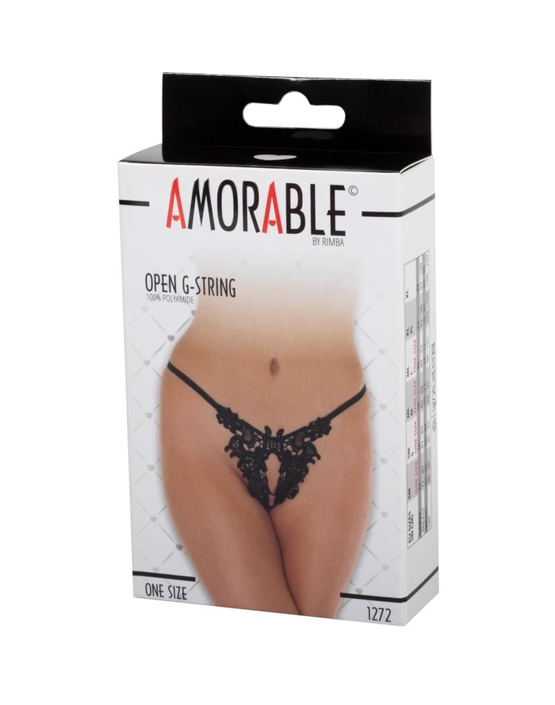 Amorable by Rimba - Open String - One Size - Zwart (art. 1272) 2
