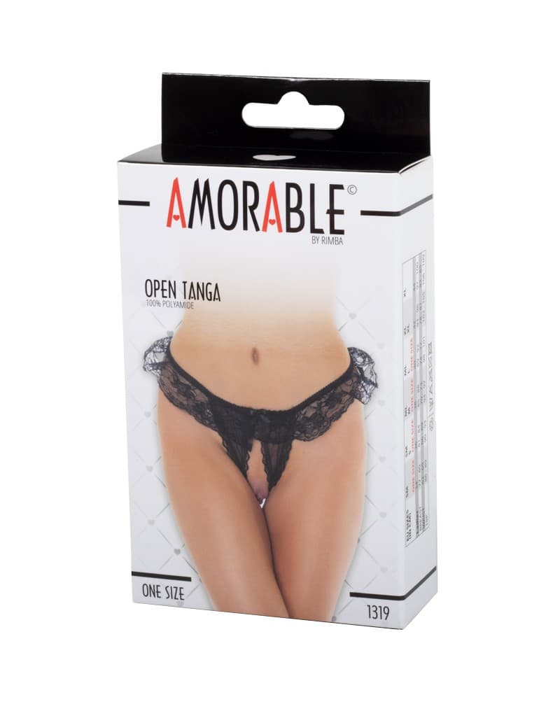 Amorable by Rimba - Open String - One Size - Zwart (art. 1319) 2