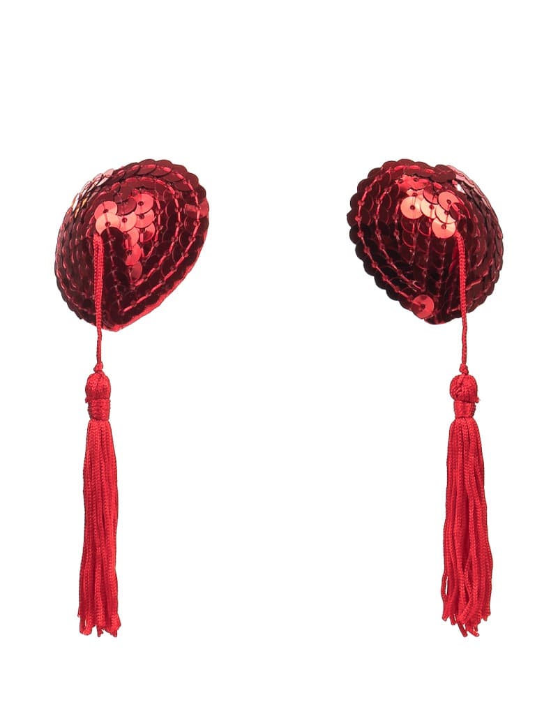 Amorable by Rimba - Tepel Bedekkers met Franjes - Rood 4