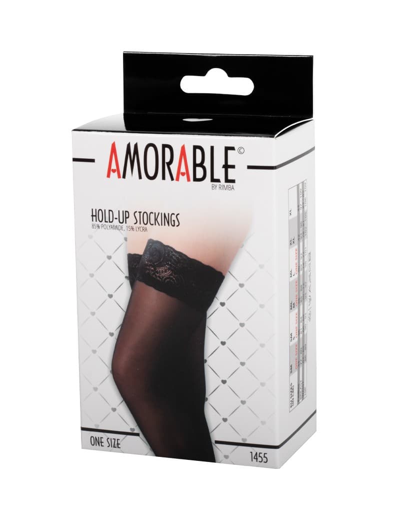 Amorable by Rimba - Hold-Up Kousen - One Size - Zwart 2