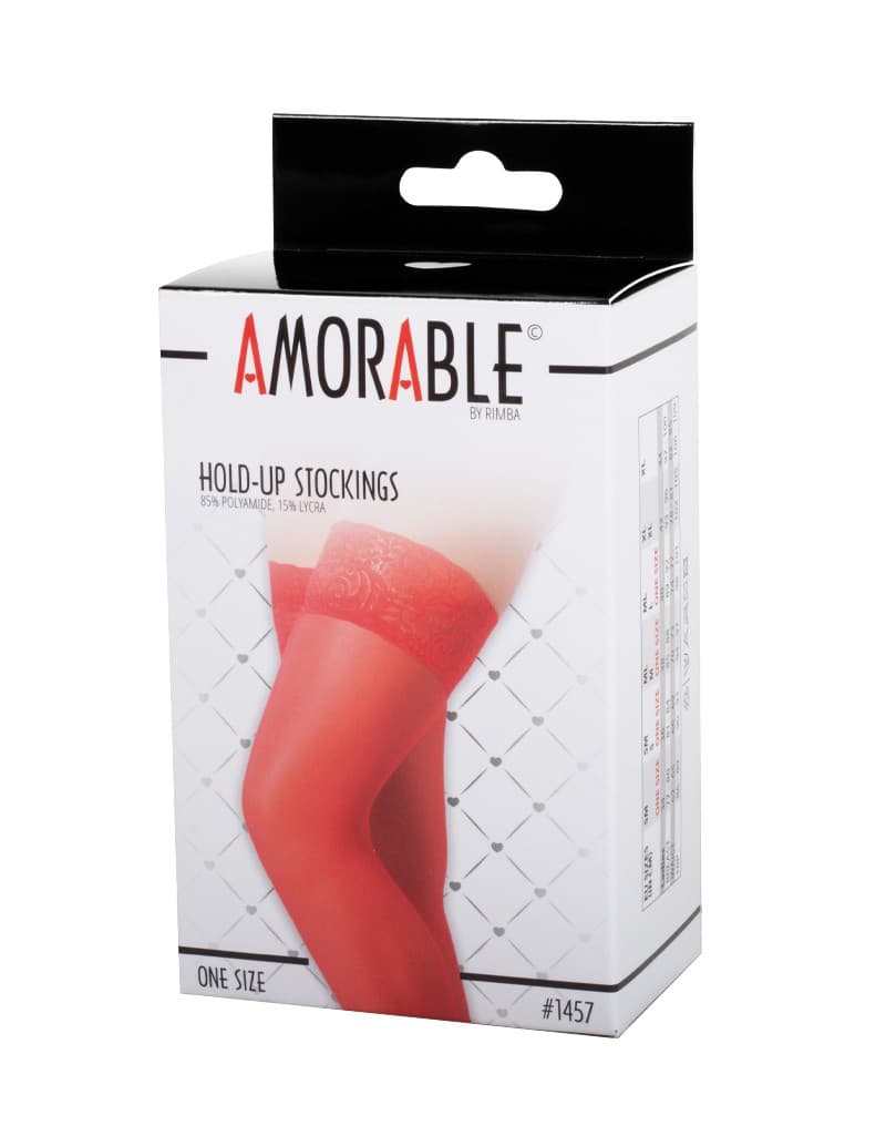 Amorable by Rimba - Hold-Up Kousen - One Size - Rood 2
