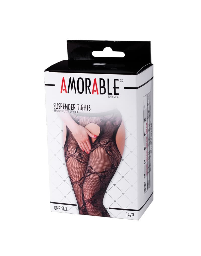 Amorable by Rimba - Panty met Jarretelles - One Size - Zwart 2