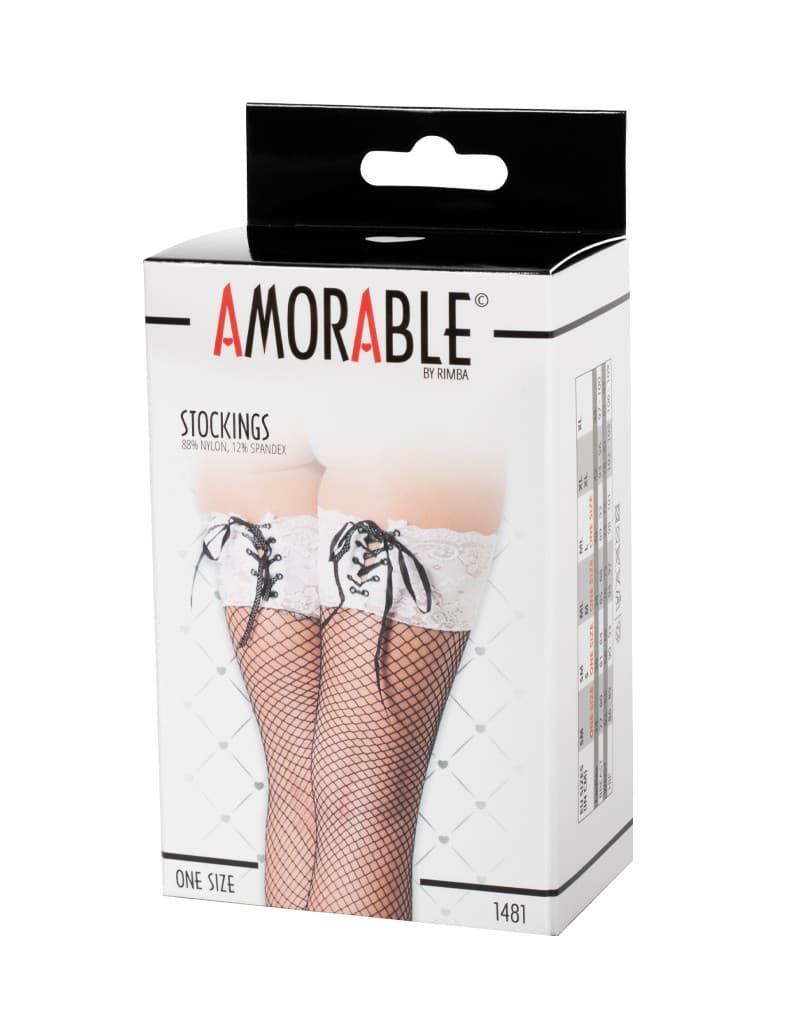 Amorable by Rimba - Kousen - One Size - Zwart / Wit 2