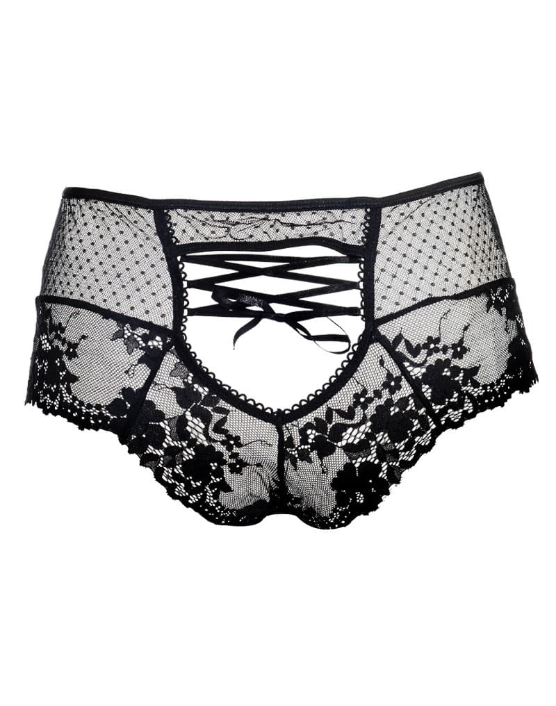 Amorable by Rimba - Slip met Open Achterkant - One Size - Zwart (art. 1528) 6