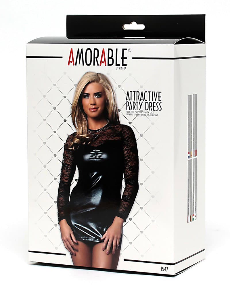 Amorable by Rimba - Wetlook Party Jurk - Zwart 5