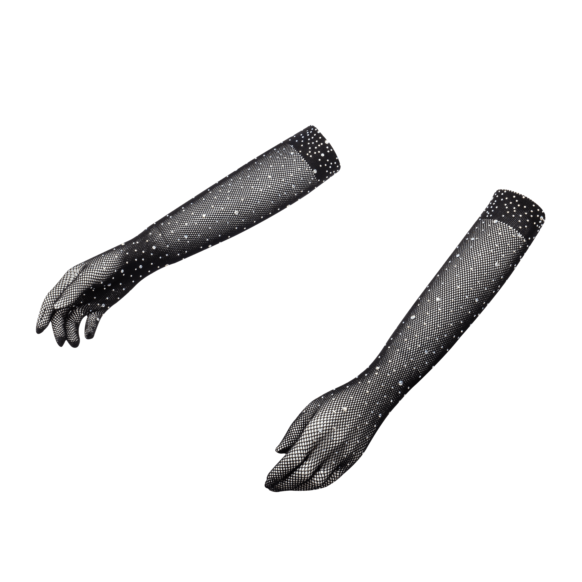 Amorable by Rimba - Handschoenen met strass-steentjes - One Size - Zwart 5
