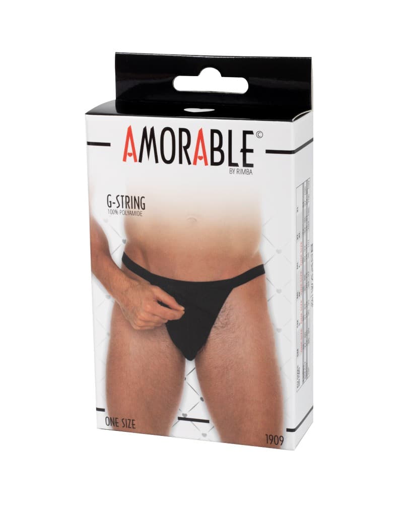 Amorable by Rimba - Doorzichtige string met ritssluiting - One Size - Zwart 2