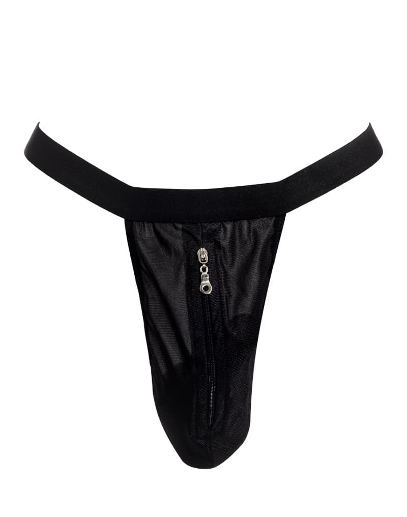 Amorable by Rimba - String met ritssluiting - One Size - Zwart (art. 1912) 4