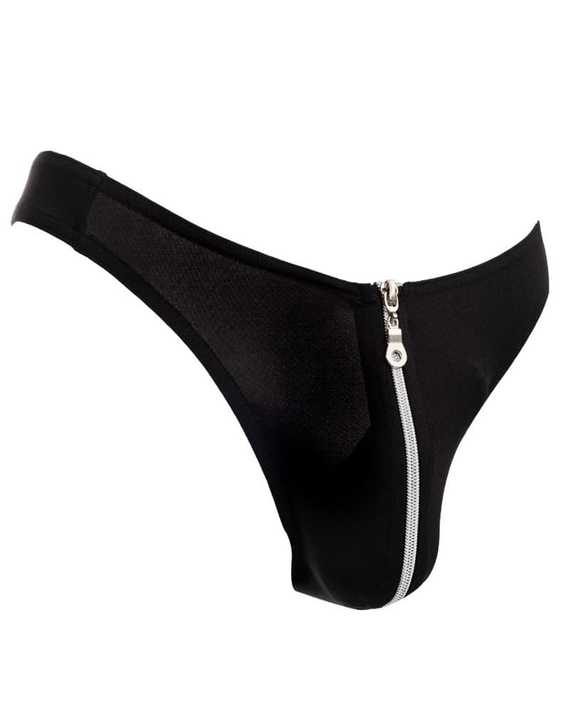 Amorable by Rimba - String met ritssluiting - One Size - Zwart (art. 1922) 4