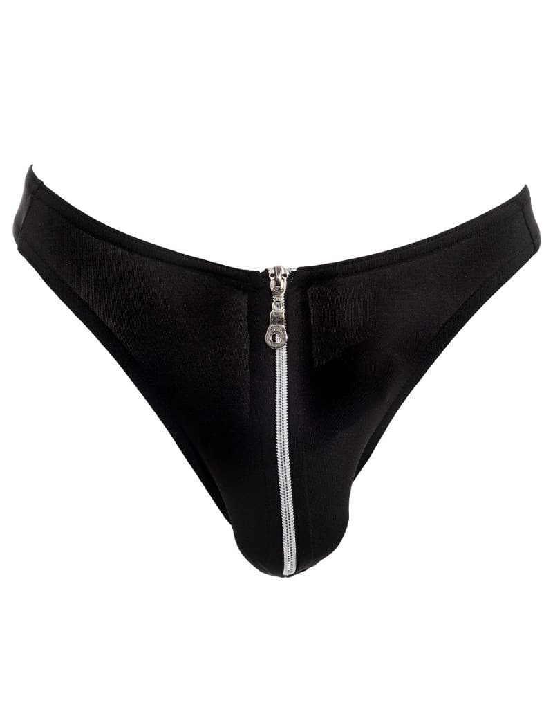 Amorable by Rimba - String met ritssluiting - One Size - Zwart (art. 1922) 5