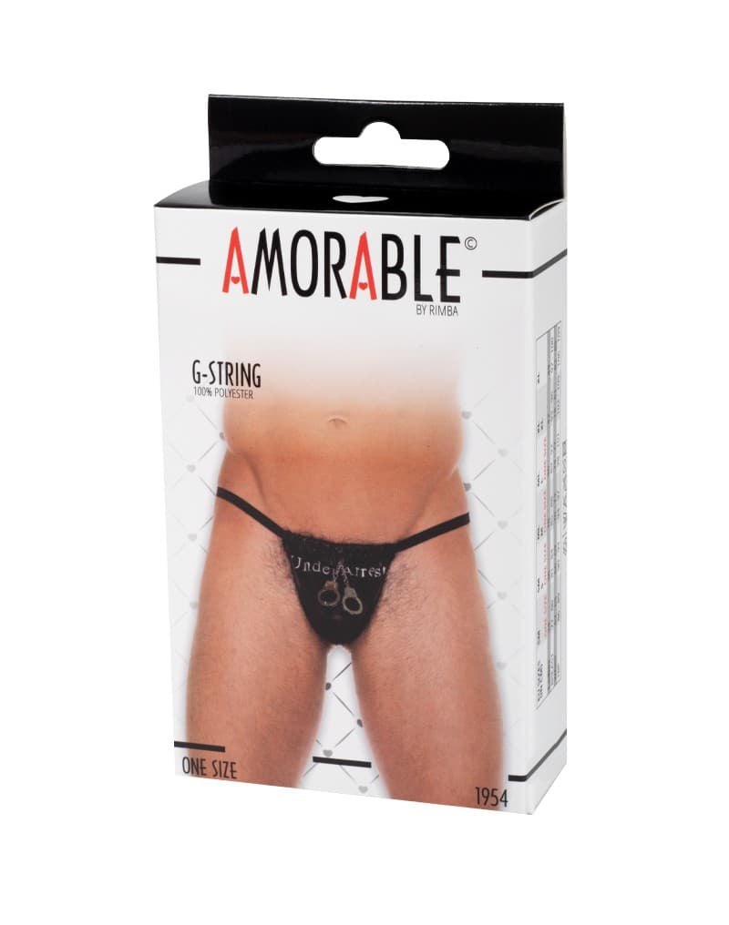 Amorable by Rimba - String met tekst - One Size - Zwart 2