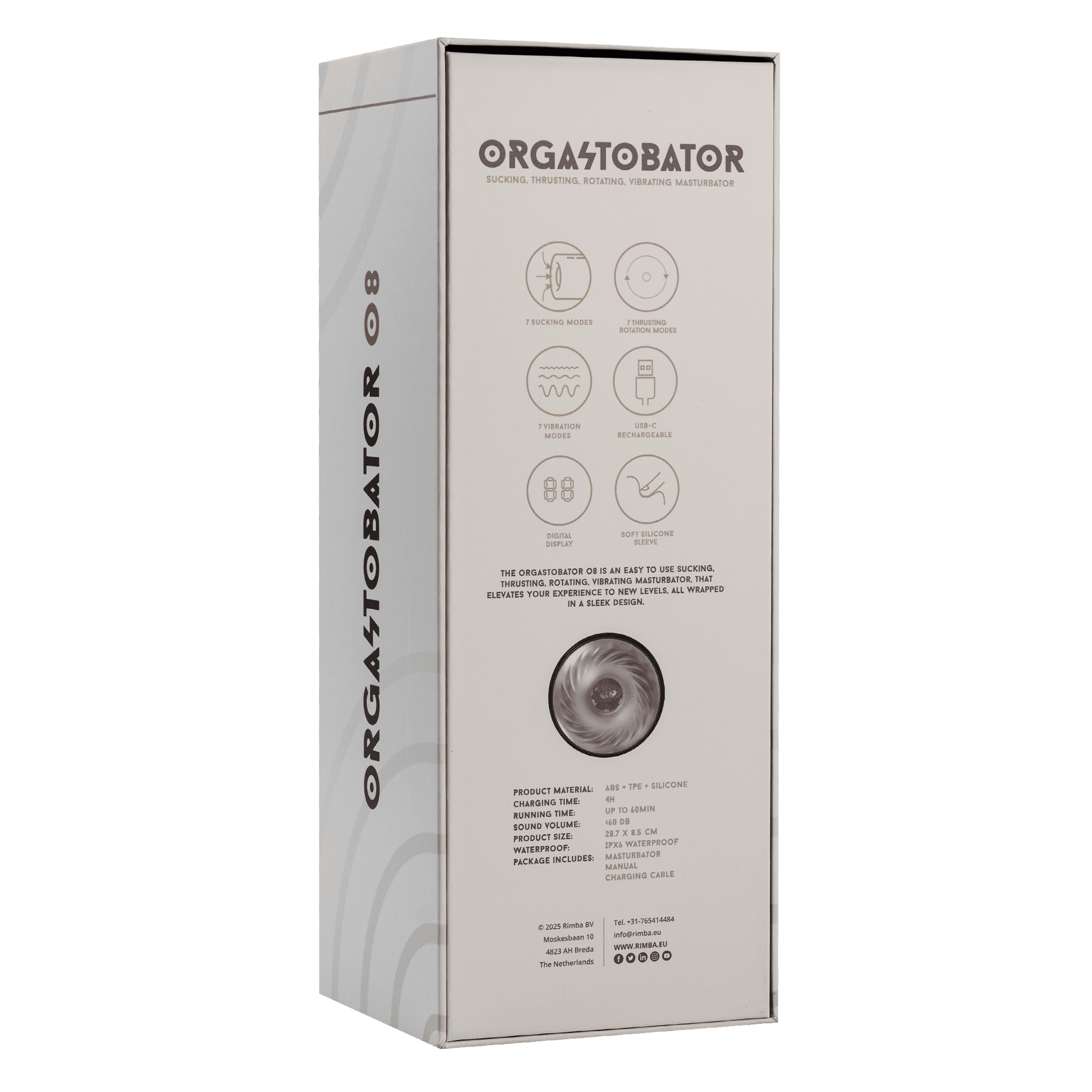 Rimba Toys – Orgastobator 08 Masturbator voor Mannen – Zwart & Transparant 10