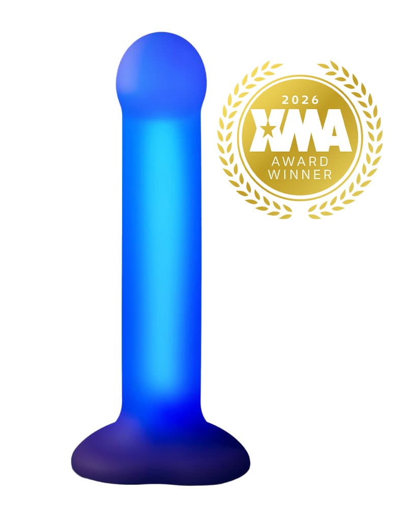 Strap-On-Me - Glow LED Dildo - Maat M - Paars