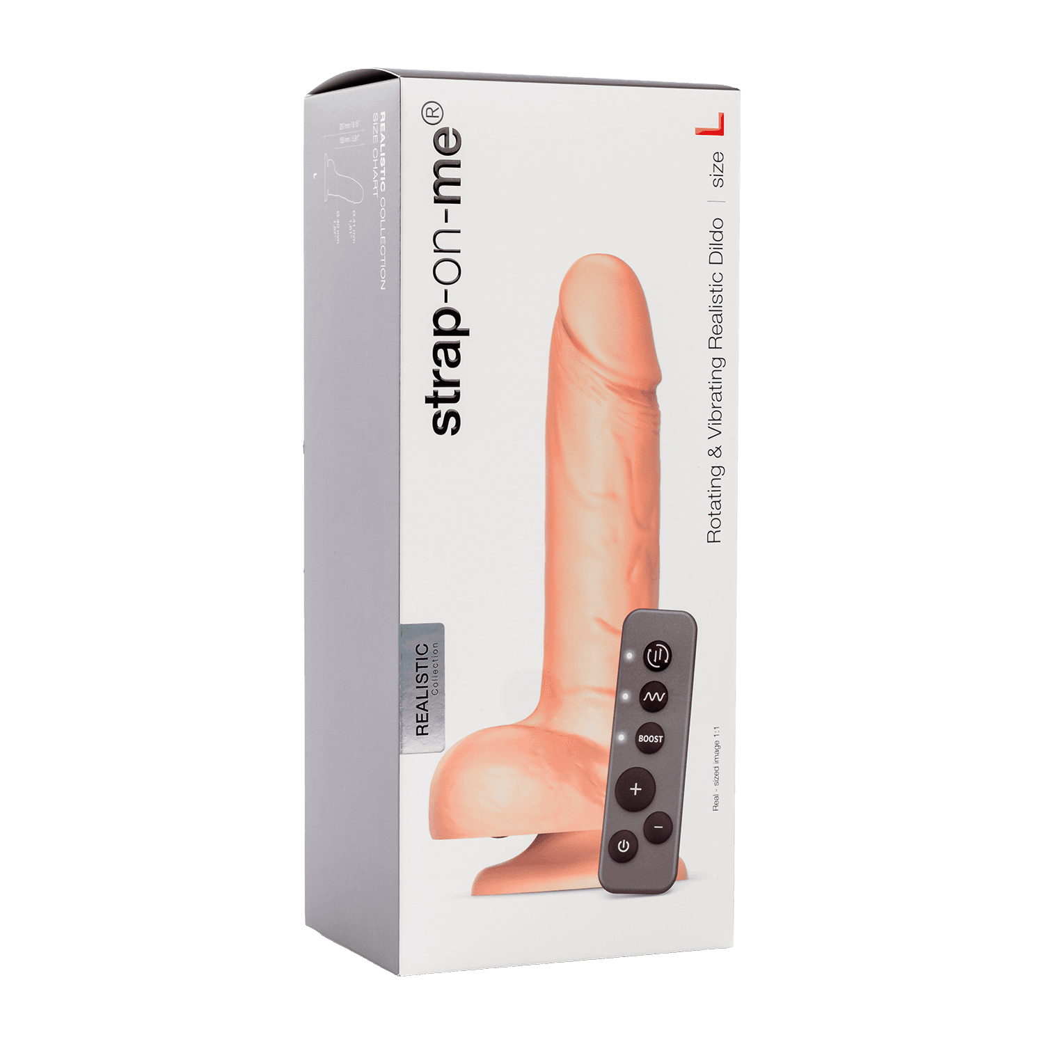 Strap-On-Me - Roterende & vibrerende realistische dildo - maat L - Nude 2