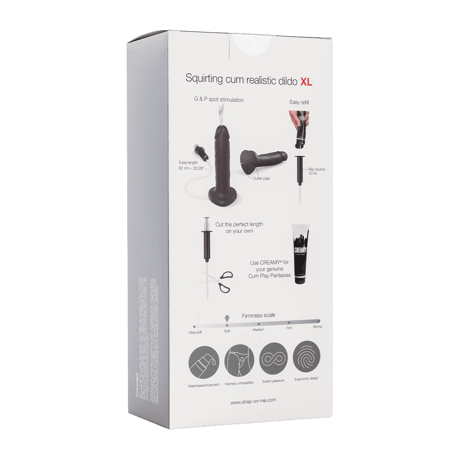 Strap-On-Me - Squirting Cum Dildo Realistic - Size XL - Black 8