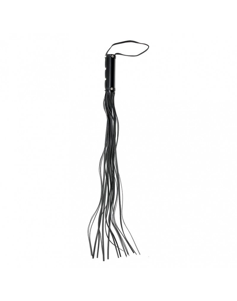 Rimba Bondage Play - Zweep met 19 Strengen (80 cm) - Zwart